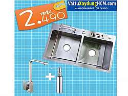 bo-combo-chau-rua-bat-inox-304-duc-lien-khoi-k8245d