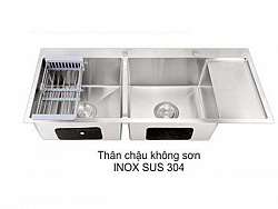 bon-rua-chen-2-hoc-1-canh-inox-sus304-cao-cap-k10048c-new