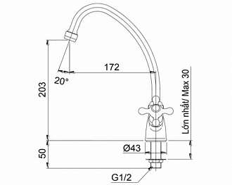 voi-rua-chen-nuoc-lanh-toto-tx603kcs