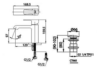 voi-nong-lanh-gan-bon-lavabo-cotto-ct2200a