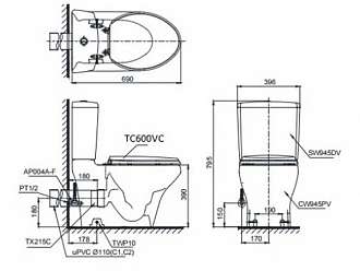 bon-cau-2-khoi-thoat-ngang-toto-cs945pdt8-nap-em-tc600vs